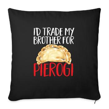 Polish Food Pierogi - Sofa pillowcase 17,3'' x 17,3'' (45 x 45 cm) - black - Front