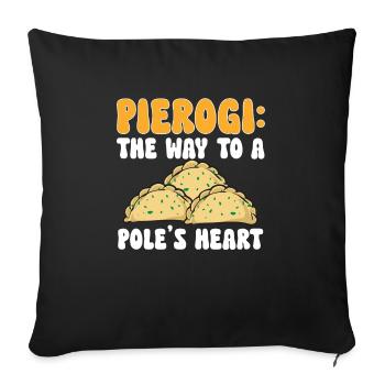 Polish Food Pierogi - Sofa pillowcase 17,3'' x 17,3'' (45 x 45 cm) - black - Front