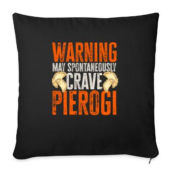 Polish Food Pierogi - Sofa pillowcase 17,3'' x 17,3'' (45 x 45 cm) - black - Front