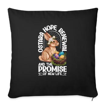Pâques Eostre Printemps païen - Housse de coussin décorative 45 x 45 cm - noir - Devant