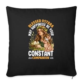 Pâques Eostre Printemps païen - Housse de coussin décorative 45 x 45 cm - noir - Devant