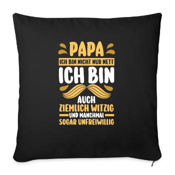 Père, Fête des Pères, Papa - Housse de coussin décorative 45 x 45 cm - noir - Devant