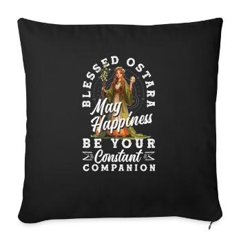 Pâques Eostre Printemps païen - Housse de coussin décorative 45 x 45 cm - noir - Devant