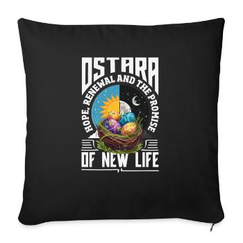 Pâques Eostre Printemps païen - Housse de coussin décorative 45 x 45 cm - noir - Devant