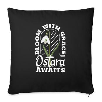 Pâques Eostre Printemps païen - Housse de coussin décorative 45 x 45 cm - noir - Devant