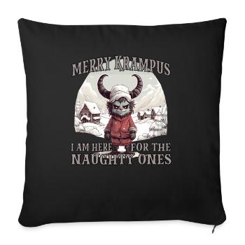 Krampus T Bayerischer Weihnachtsmann Kramperl - Sofakissenbezug 45 x 45 cm - Schwarz - Vorne