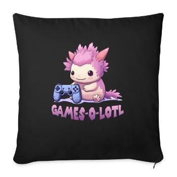 Kawaii Axolotl Gamer T | Anime Gamer T | Axolotl - Housse de coussin décorative 45 x 45 cm - noir - Devant