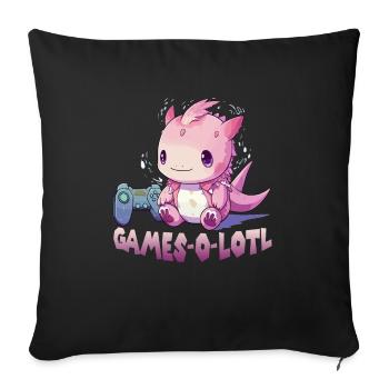 Axolotl T pour gamer | Kawaii Stuff | Anime Gamer - Housse de coussin décorative 45 x 45 cm - noir - Devant