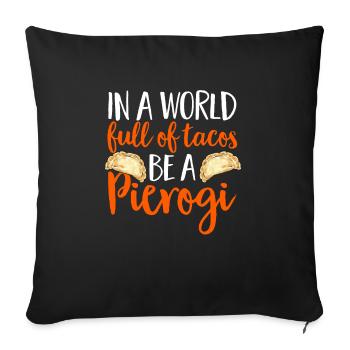 Polnisches Essen Pierogi - Sofakissenbezug 45 x 45 cm - Schwarz - Vorne