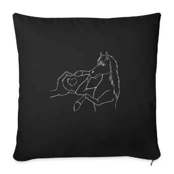 Cheval Rancher Chevaux Arabes Équestre - Housse de coussin décorative 45 x 45 cm - noir - Devant