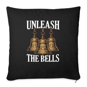 Joueur de cloches musicales musicien amoureux des cloches - Housse de coussin décorative 45 x 45 cm - noir - Devant