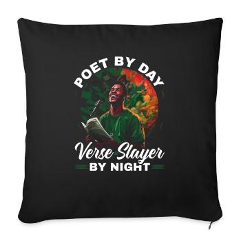 Poetry Slam Poet Novel Writer Poem Literature - Sofa pillowcase 17,3'' x 17,3'' (45 x 45 cm) - black - Front