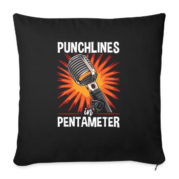 Poetry Slam Poet Novel Writer Poem Literature - Sofa pillowcase 17,3'' x 17,3'' (45 x 45 cm) - black - Front