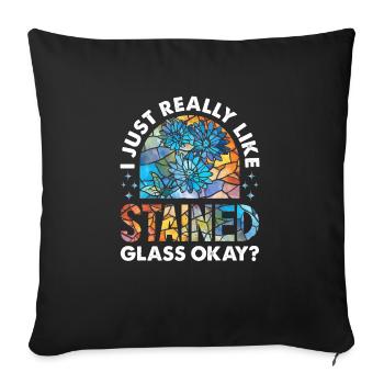 Funny Stained Glass Artist - Sofa pillowcase 17,3'' x 17,3'' (45 x 45 cm) - black - Front