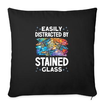 Drôle de vitrail - Housse de coussin décorative 45 x 45 cm - noir - Devant