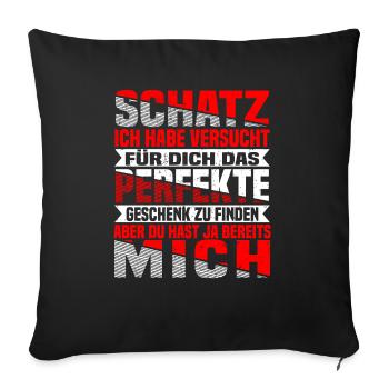 Cadeau de partenaire, idée drôle de partenariat - Housse de coussin décorative 45 x 45 cm - noir - Devant