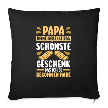 Papa Fête des pères Papa - Housse de coussin décorative 45 x 45 cm - noir - Devant