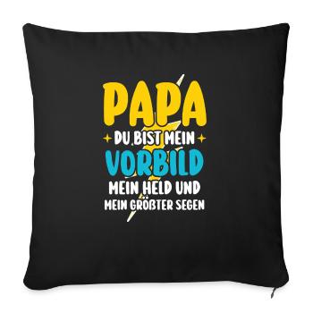 Papa Fête des pères Papa - Housse de coussin décorative 45 x 45 cm - noir - Devant