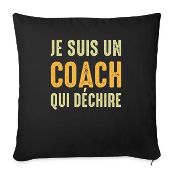 I'm a coach who rocks coach coach - Sofa pillowcase 17,3'' x 17,3'' (45 x 45 cm) - black - Front