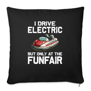 I Drive Electric Funfair Bumper Cars - Sofa pillowcase 17,3'' x 17,3'' (45 x 45 cm) - black - Front