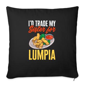 Lumpia Cuisine philippine Philippines - Housse de coussin décorative 45 x 45 cm - noir - Devant