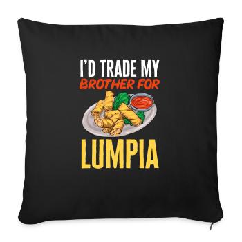 Lumpia Filipino Food Philippines - Sofa pillowcase 17,3'' x 17,3'' (45 x 45 cm) - black - Front