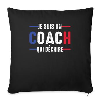 Je suis un coach qui déchire entraineur coach - Housse de coussin décorative 45 x 45 cm - noir - Devant