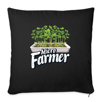 Microgreen Agriculture Gartenarbeit - Sofakissenbezug 45 x 45 cm - Schwarz - Vorne