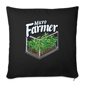 Microgreen Agriculture Gartenarbeit - Sofakissenbezug 45 x 45 cm - Schwarz - Vorne
