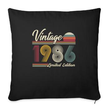 40 Ans 1986 Vintage Rétro Cadeau D'anniversaire - Housse de coussin décorative 45 x 45 cm - noir - Devant