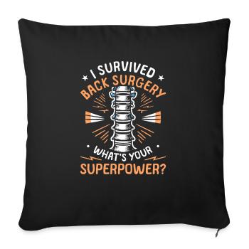 J’ai survécu à une opération du dos Spinal Fusion Spin Bionic - Housse de coussin décorative 45 x 45 cm - noir - Devant