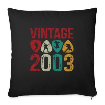 Vintage 1984 Guitar Pick Guitar Player - Sofa pillowcase 17,3'' x 17,3'' (45 x 45 cm) - black - Front