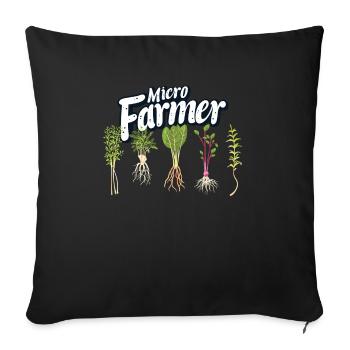 Microgreen Agriculture Gartenarbeit - Sofakissenbezug 45 x 45 cm - Schwarz - Vorne