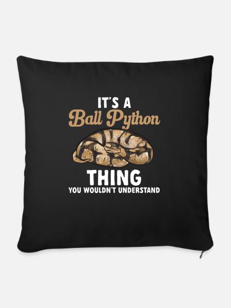 Ball Python Schlange Königspython - Sofakissenbezug 45 x 45 cm - Schwarz