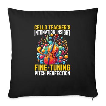 Professeur de violoncelle Violoncelliste musical - Housse de coussin décorative 45 x 45 cm - noir - Devant