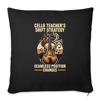 Professeur de violoncelle Violoncelliste musical - Housse de coussin décorative 45 x 45 cm - noir - Devant