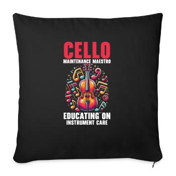 Professeur de violoncelle Violoncelliste musical - Housse de coussin décorative 45 x 45 cm - noir - Devant