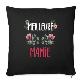 Best Granny Flowers Grandma - Sofa pillowcase 17,3'' x 17,3'' (45 x 45 cm) - black - Front