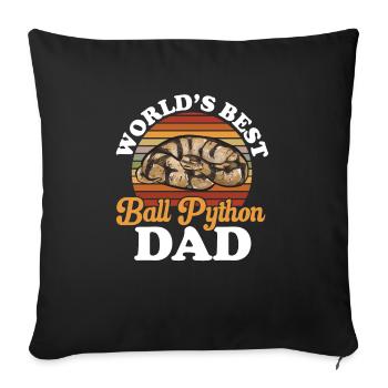 Ball Python Schlange Königspython - Sofakissenbezug 45 x 45 cm - Schwarz - Vorne