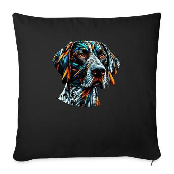 Polygon Art allemand à poil court chien d’arrêt GSP - Housse de coussin décorative 45 x 45 cm - noir - Devant