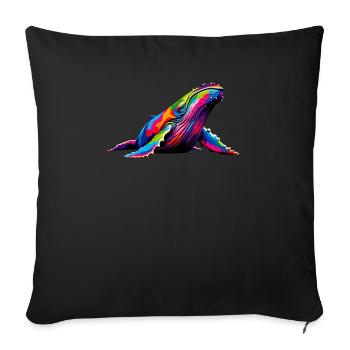 Bunte Pop Art Buckelwale Buckelwale - Sofakissenbezug 45 x 45 cm - Schwarz - Vorne