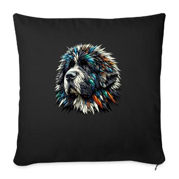 Polygon Art Newfoundland Dog Newfie - Sofa pillowcase 17,3'' x 17,3'' (45 x 45 cm) - black - Front