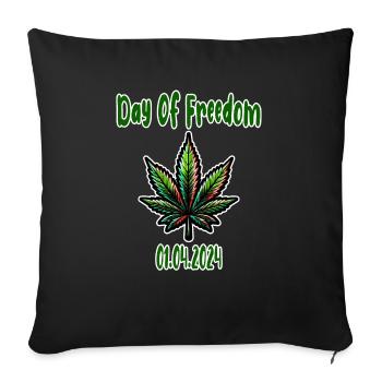 Hanf, Cannabis, Gras, Babak, Bobaz - Sofakissenbezug 45 x 45 cm - Schwarz - Vorne