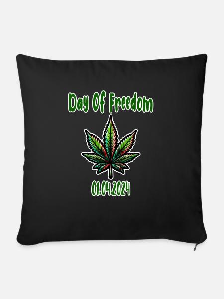 Hanf, Cannabis, Gras, Babak, Bobaz - Sofakissenbezug 45 x 45 cm - Schwarz