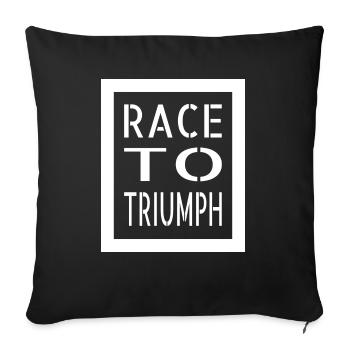 Pur-sang Racing drôle citation cadeau d’anniversaire - Housse de coussin décorative 45 x 45 cm - noir - Devant