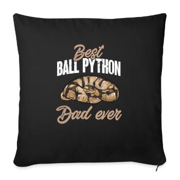 Ball Python Schlange Königspython - Sofakissenbezug 45 x 45 cm - Schwarz - Vorne