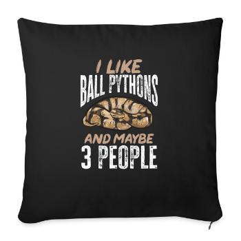 Ball Python Schlange Königspython - Sofakissenbezug 45 x 45 cm - Schwarz - Vorne