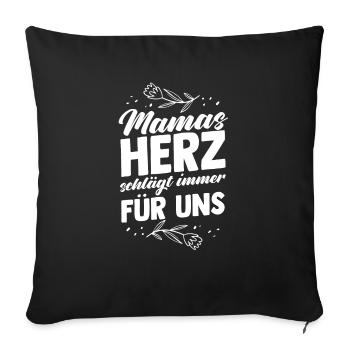 Maman Fête des mères Maman - Housse de coussin décorative 45 x 45 cm - noir - Devant