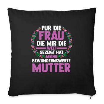 Maman Fête des mères Maman - Housse de coussin décorative 45 x 45 cm - noir - Devant