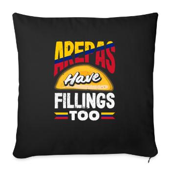 Arepas Colombian Venezuela Food - Sofa pillowcase 17,3'' x 17,3'' (45 x 45 cm) - black - Front